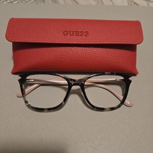 GUESS Tortoise Shell Glasses with Red Case